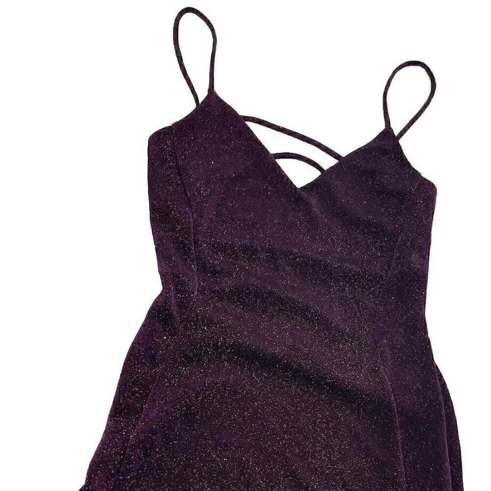 Windsor Women’s Dress Y2K Purle Sparkly fairy Mini Dress Two Tone Prom Party - Picture 5 of 16